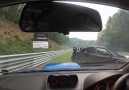 Subarus almost crash on the track