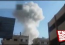 Suriye'de bir okulda ders sırasında bomba düştü