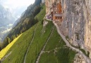 Swiss Restaurant Built On The Mountain Cliffs of Swiss Alps - Tag a Friend