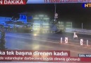 Tanklara karşı tek başına direnen kadın