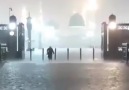 The beautiful scene of heavy rainfall captured by a pilgrim in Madina