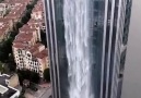 The worlds highest man-made waterfall on a skyscraper