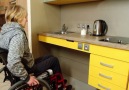 This adjustable kitchen is friendly to the disabled.