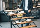 This dining table turns into a shelf in seconds