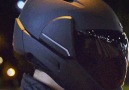 This smart motorcycle helmet has a built-in rear-view camera.