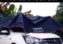 This umbrella protects your car in harsh conditions