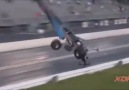 Top fuel wheelie wreck