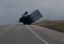 Truck Almost Flipped By Storm Winds