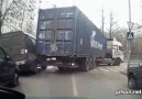 Truck trailer grabs car