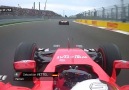 Vettel'in aracından Rusya'da Raikkonen'i geçişi