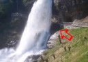 Walk behind a waterfall in Norway