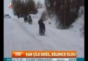 Yozgatlı çocukların tahta kızakla kar keyfi