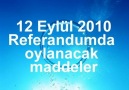 12 Eylül Referandum da oylanacak maddeler