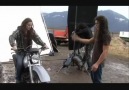 Robert, Kristen and Taylor filming dirt bike scene